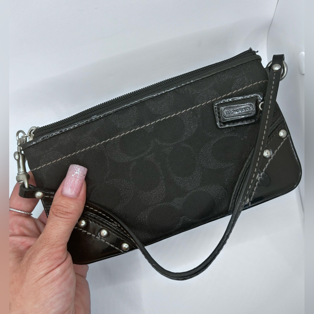 Coach Black Signature Wristlet
